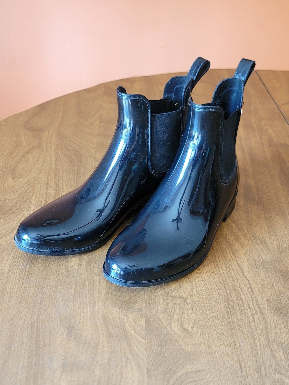Michael Kors Black Gloss Chelsea Ankle Boots
